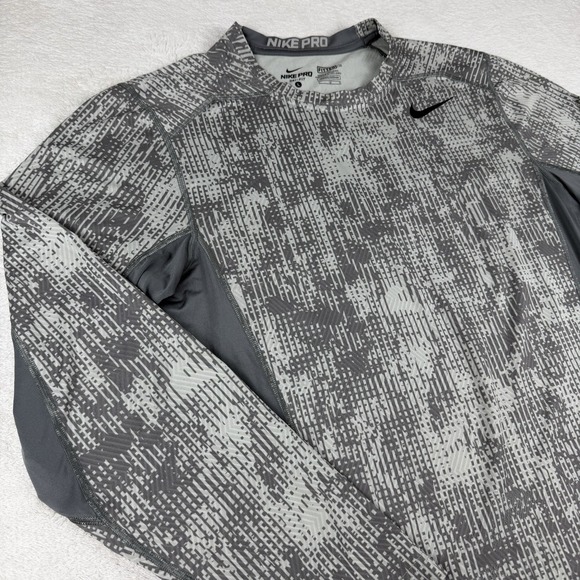 Nike Pro Dri-Fit Fitted Compression Digital Camo Long Sleeve Athletic Shirt L - Picture 4 of 16